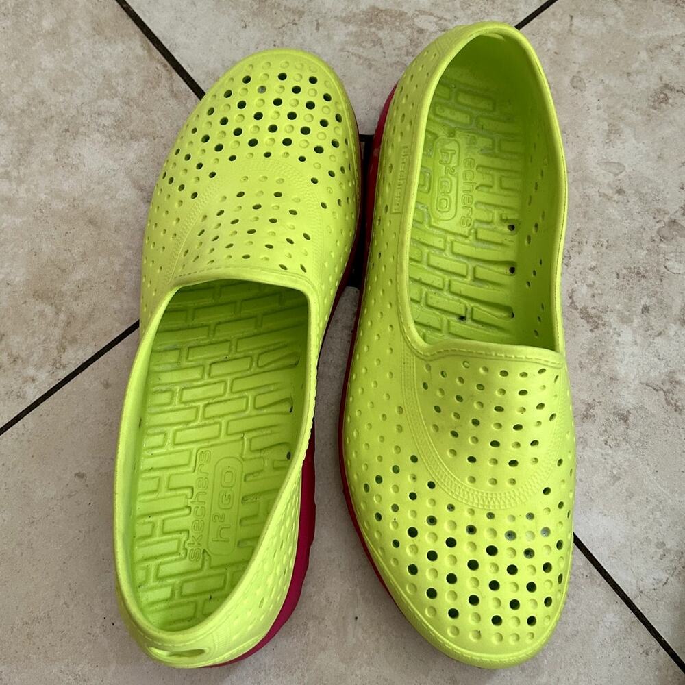 Skechers H2Go Neon Green Pink Womens Water Shoes Size 10 - Picture 3 of 5